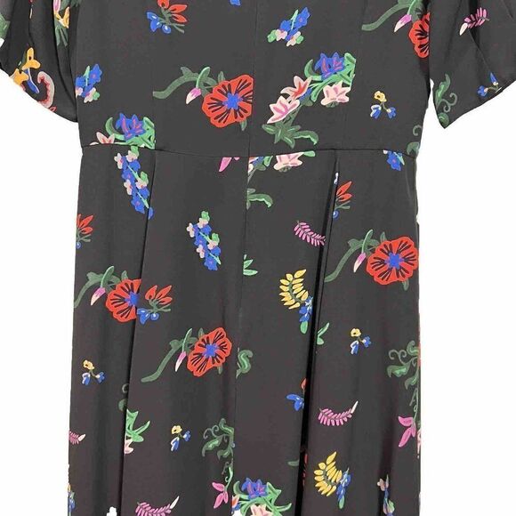 Novis Womens Silk Dress Size 8 Novelty Print Floral Runway Made In USA - Picture 10 of 14